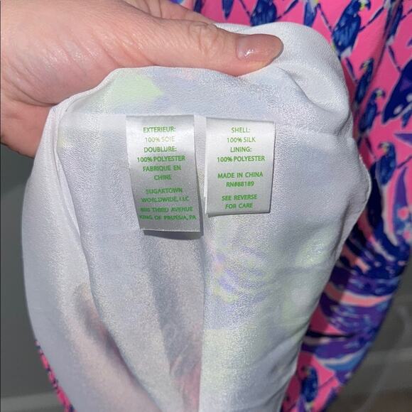 Lilly Pulitzer Sleeveless Parrots Jackie Silk Shift Dress Women's XXS - Picture 3 of 6